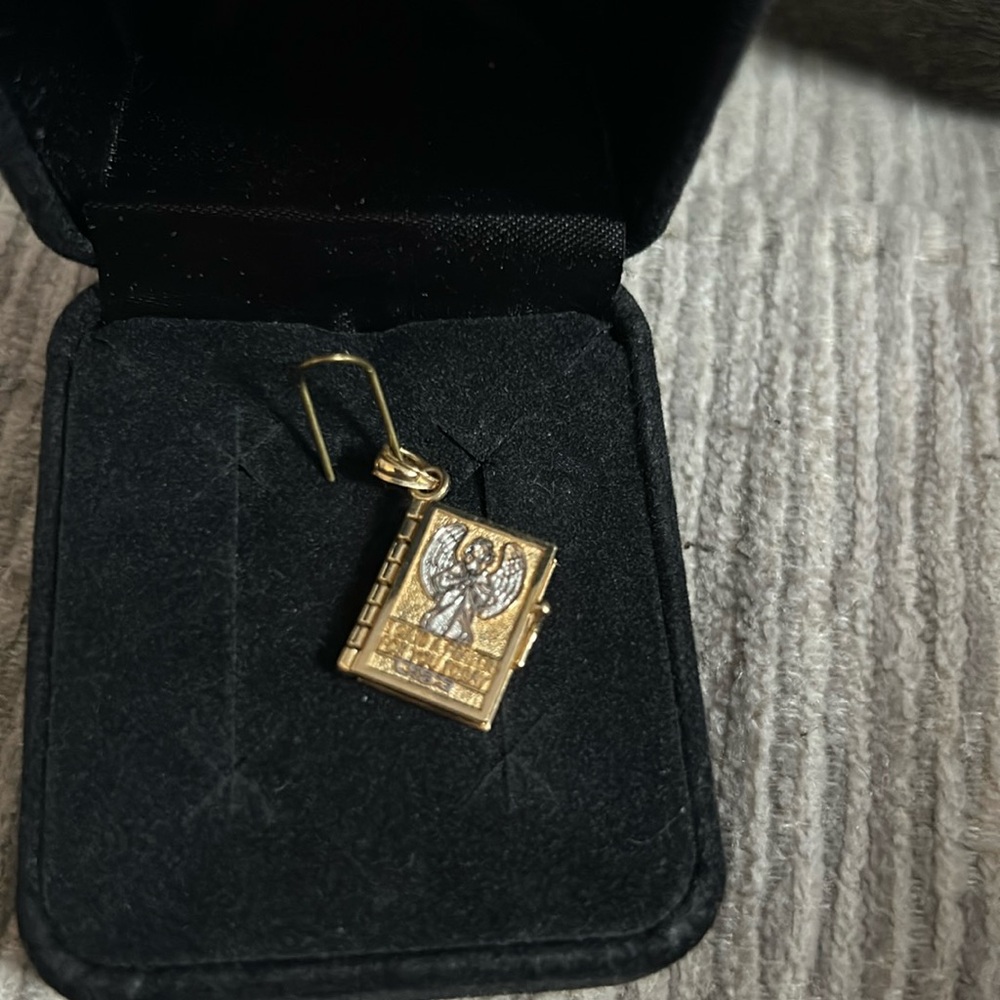 Prayer Book Pendant Gold & Silver New